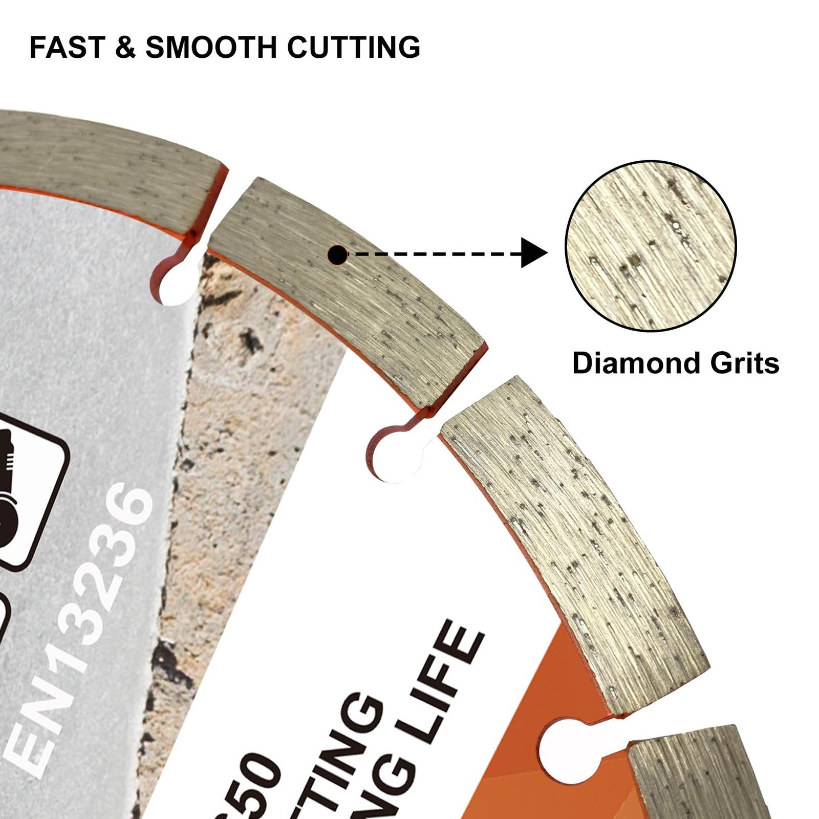 FEWELL 9 Inch Diamond Blade, Segmented General Purpose Blade Dry/Wet Cutting Con