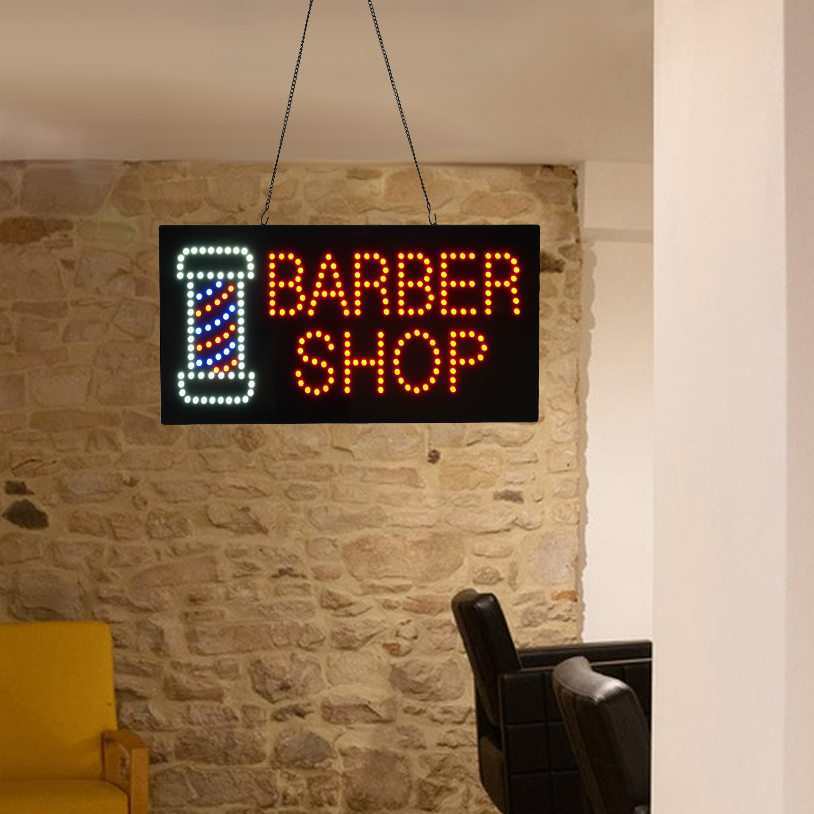 Barber Shop Sign LED Light Sign Business Sign 60*30cm/23.61*11.81in！