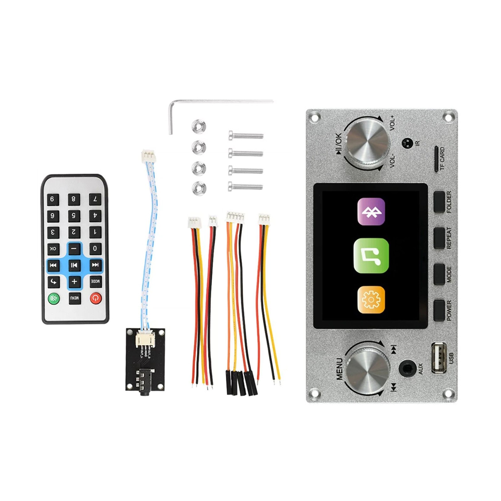 2.8" IPS Screen Decoder Board Bluetooth MP3 TF USB Aux IR Audio Module