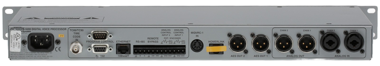 Airtools Symetrix 6200 Digital Mic Preamplifier Voice Speech Processor Voiceover