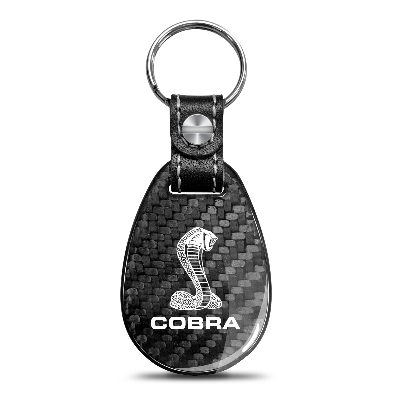 Ford Mustang Cobra Real Carbon Fiber Large Tear-Drop Key Chain