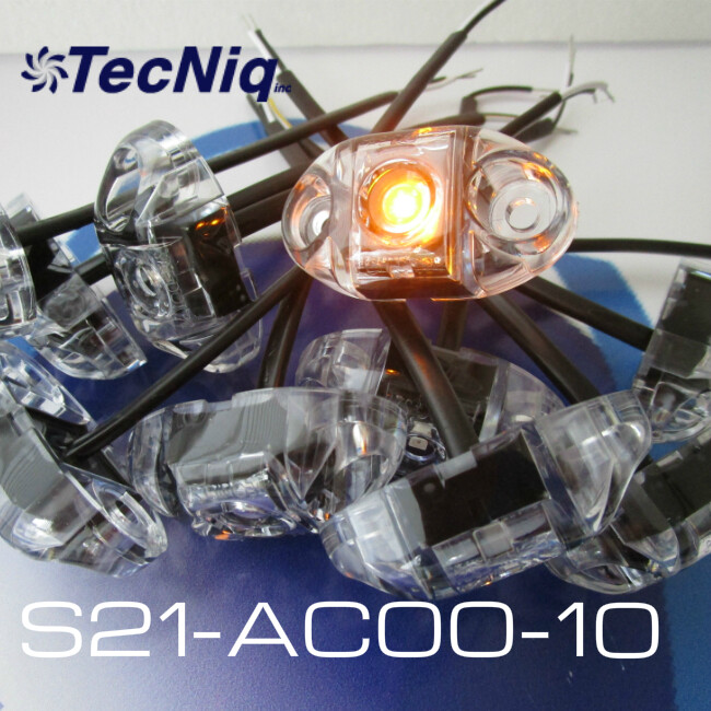 10pack TecNiq S21 Amber Clear Lens LED SIDE Clearance Marker Heavy Duty USA
