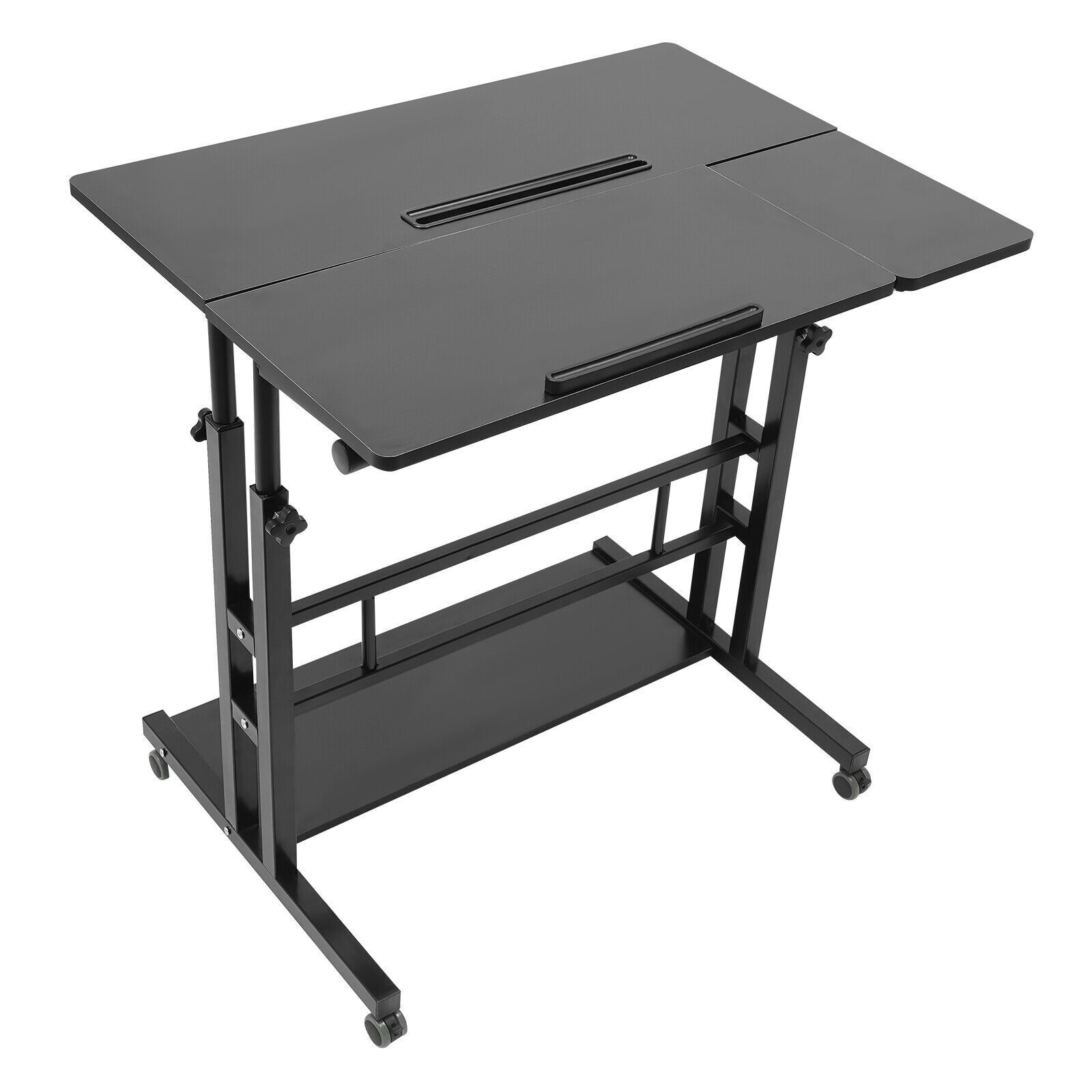 Mobile Rolling Computer Desk Laptop Table Stand w/ Wheel Home Office Workstation