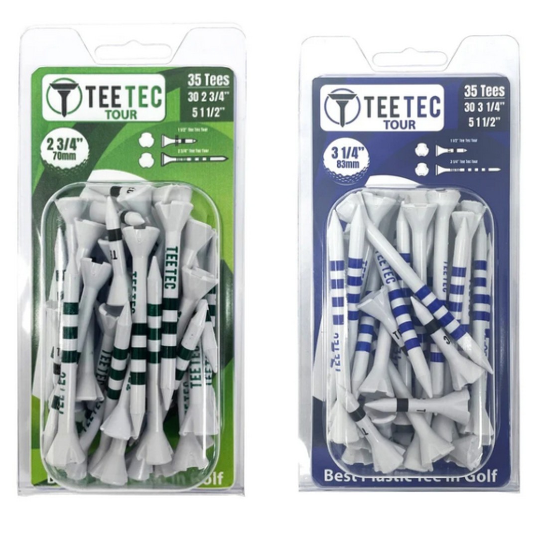 NEW Tee Tec Tour Composite Plastic Striped Golf Tees - 1.5", 2.75", 3.25"
