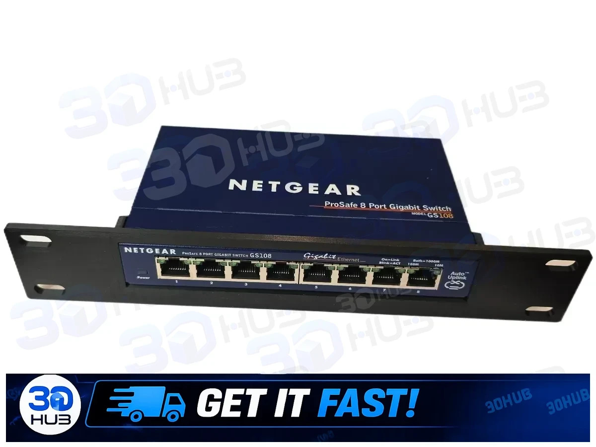 10" Rack Shelf for Netgear GS108 - Screwless Mount