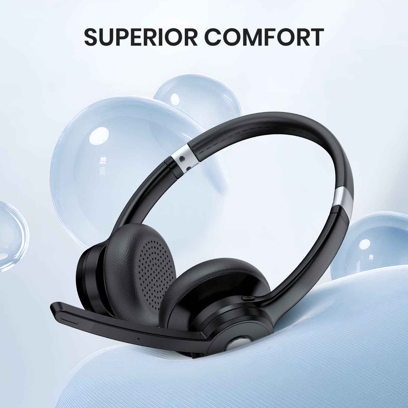 5.2 Bluetooth Headset Trucker Headphone w/Mic for iOS Android Cell Phone Office