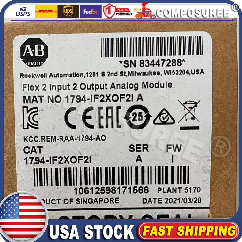 NEW Factory Sealed AB 1794-IF2XOF2I/A FIex 2 lnpnt 2 Output Analog module USA