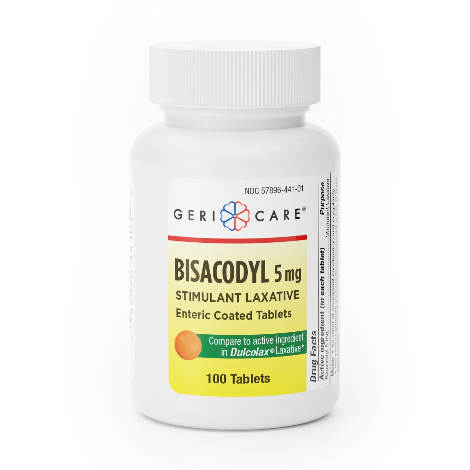 GeriCare Bisacodyl Stimulant Laxative Enteric Coated Tablets 5 mg Ea 100 Ct 3PK