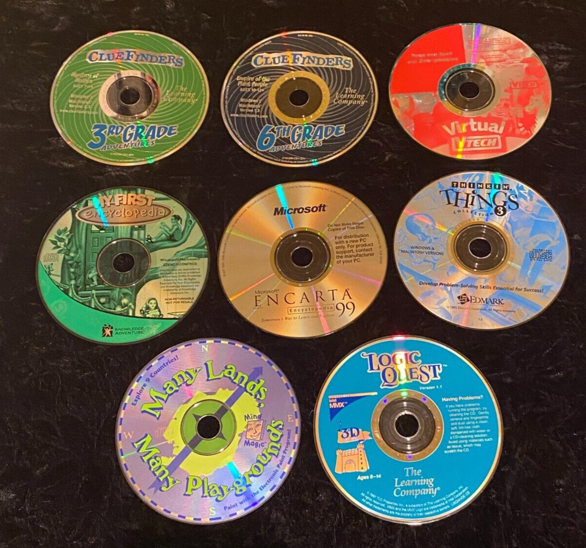 CD ROM   "Learning & Education"  8  DISC  LOT   1990's Windows 95 PC MAC