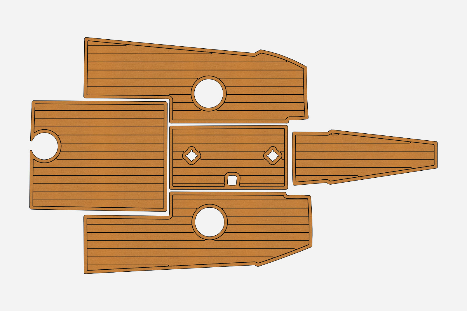 2001-2004 Crownline 201 BR Anti-slip Custom EVA faux teak marine deck flooring