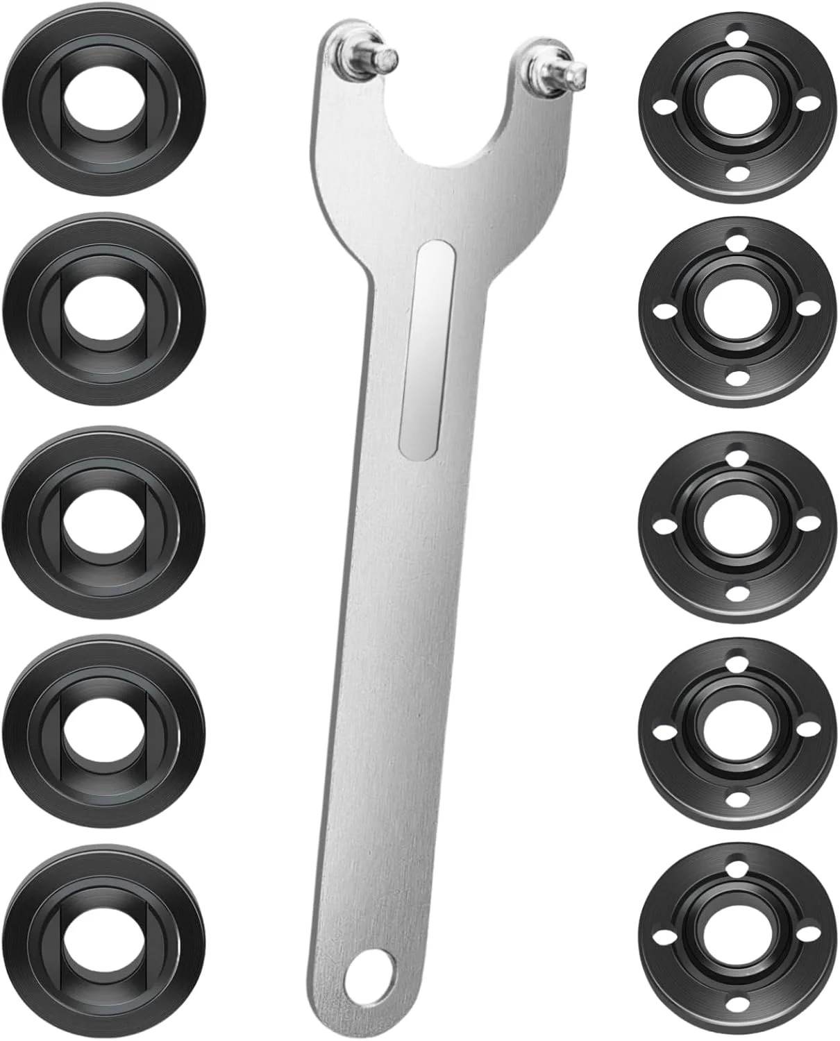 11 Pcs Angle Grinder Nut Angle Grinder Wrench Kit 5/8-11 Flange Metal Lock Nut F