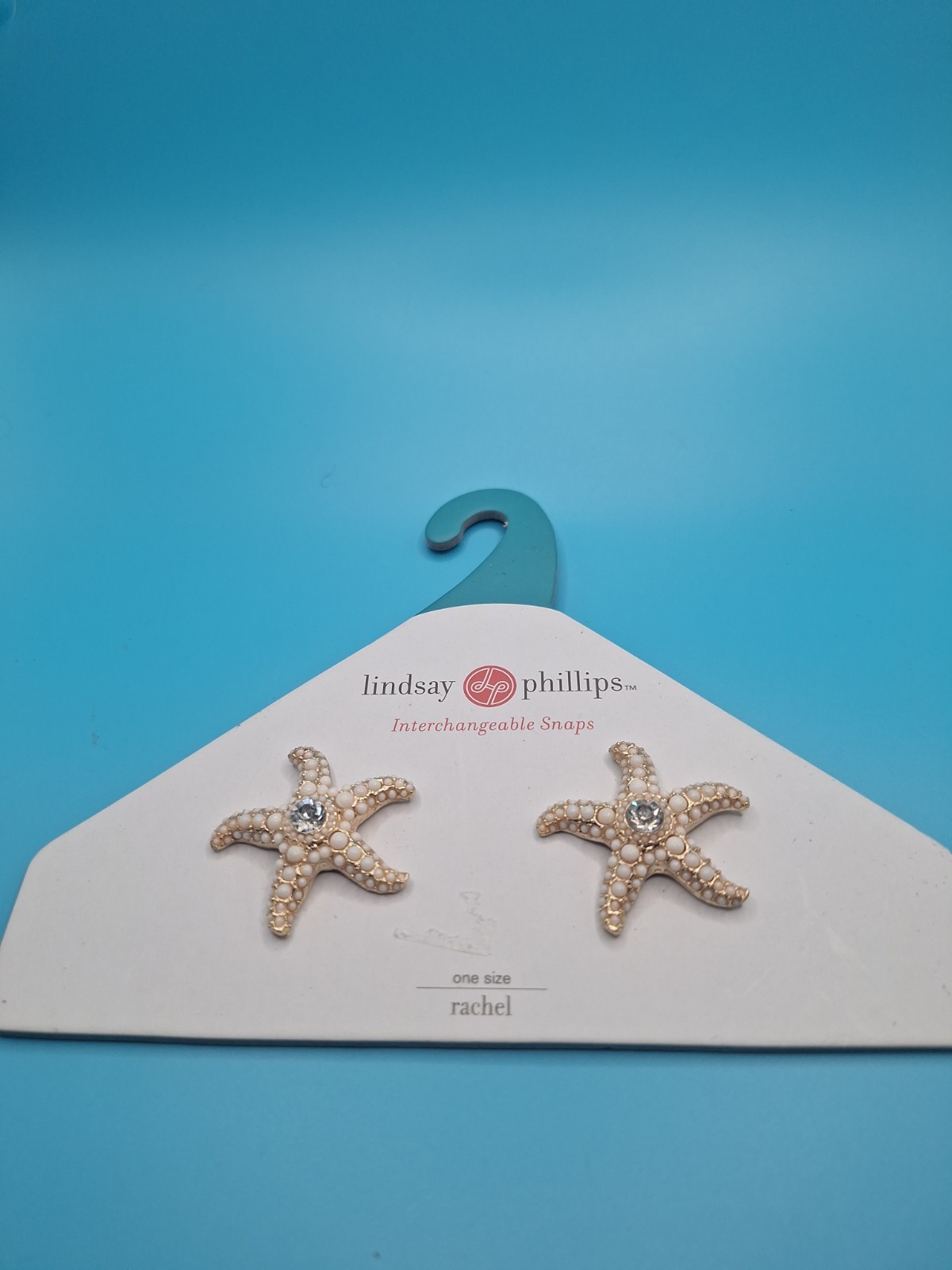 Lindsay Phillips INTERCHANGEABLE SHOE SNAPS Starfish Jeweled One Size  New