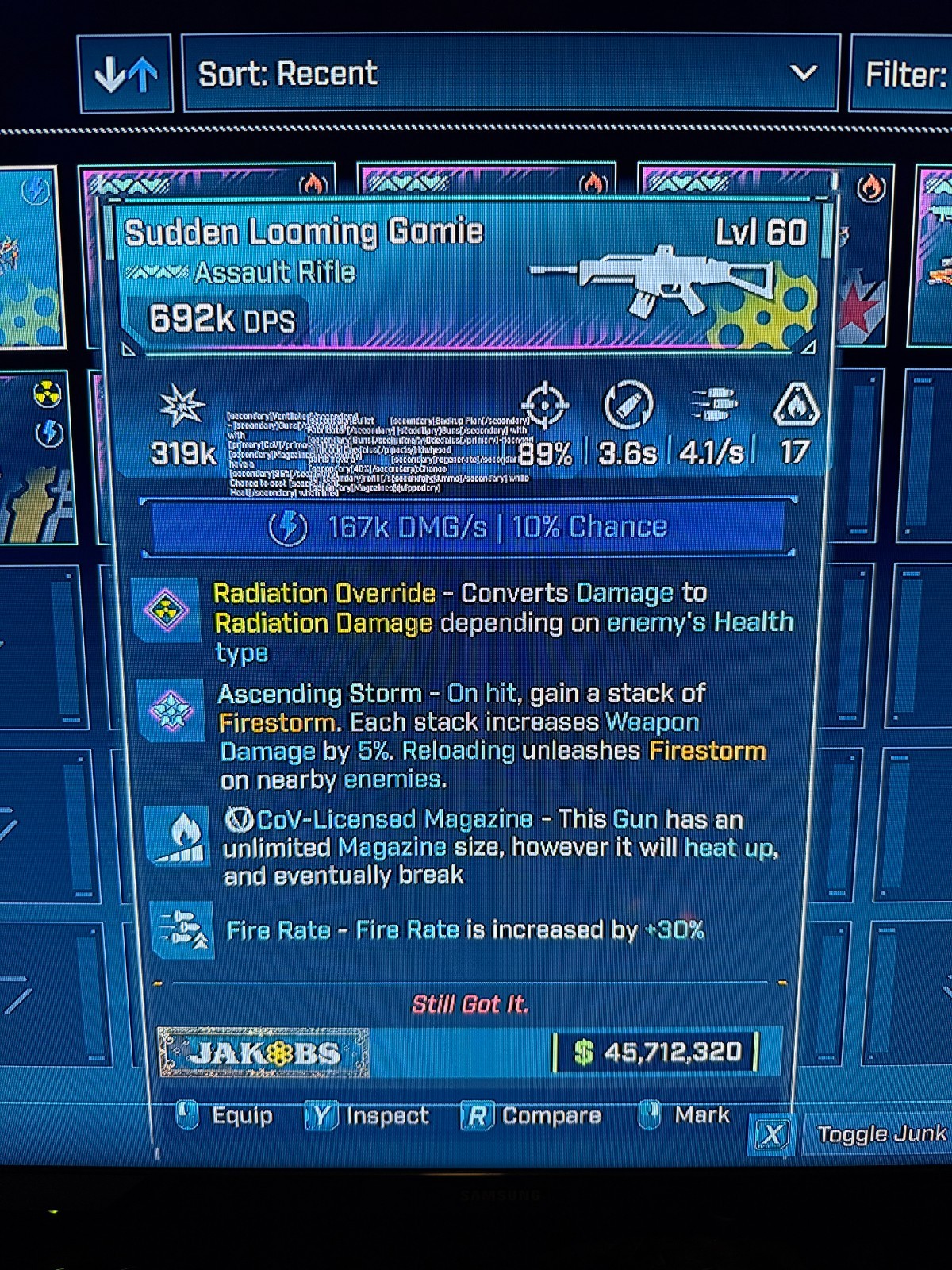 Borderlands 4✨ MODDED 692K DPS PEARLESCENT GOMIE INFINITE AR BL4 ✅PC-PS-XBOX✨