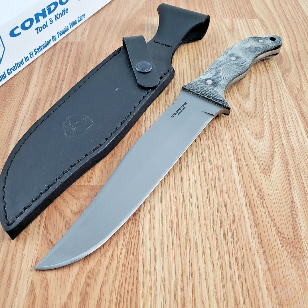 Condor Belgian Bowie Fixed Knife 12.61" 1075 High Steel Blade Micarta Handle