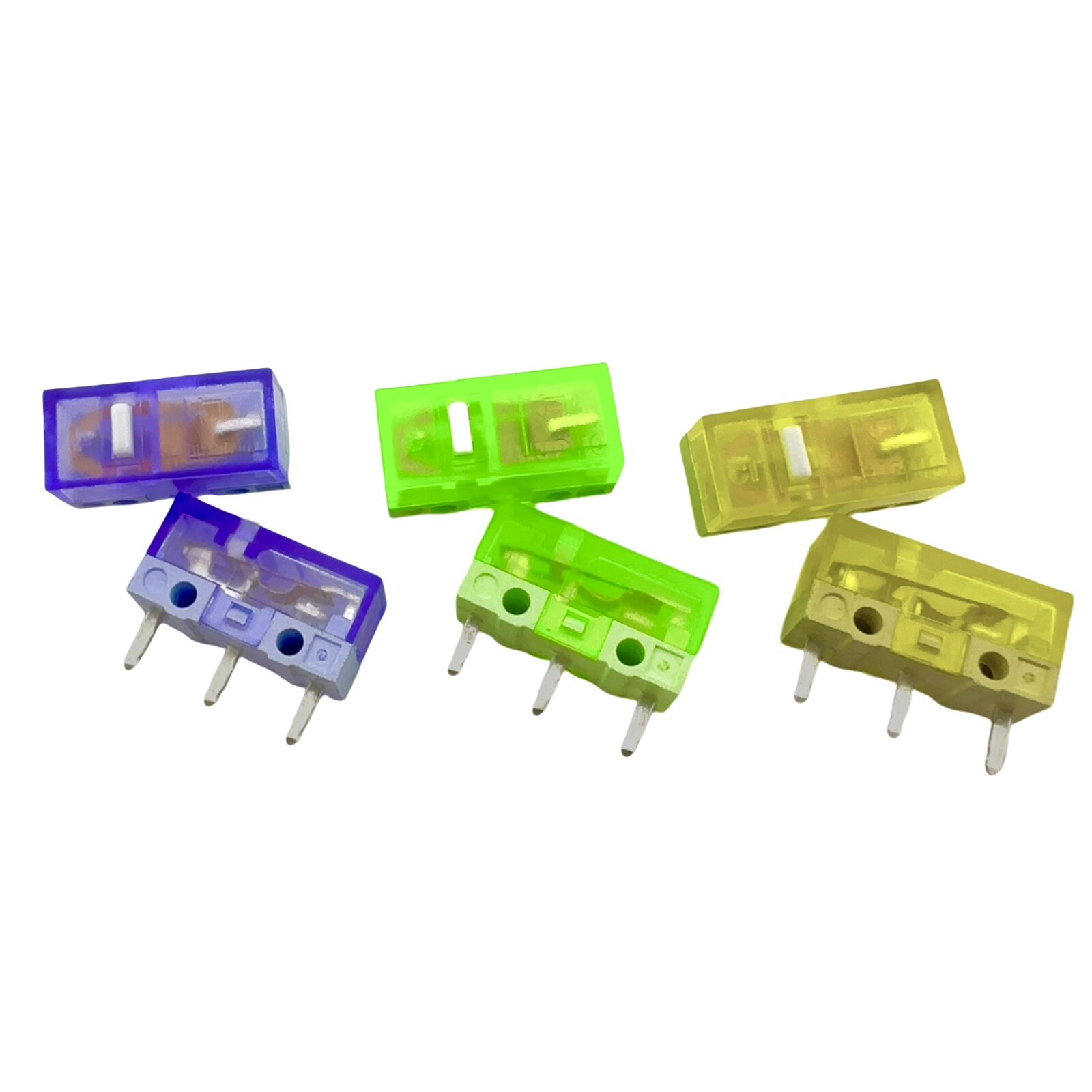 Huano Transparent Purple Green Yellow Mouse Micro Switch 90-120M Clicks (2 Pcs)