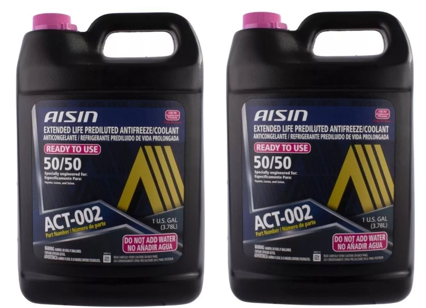 2 GALLON KIT AISIN 50/50 (PINK) Engine Coolant Antifreeze Fluid For LEXUS TOYOTA