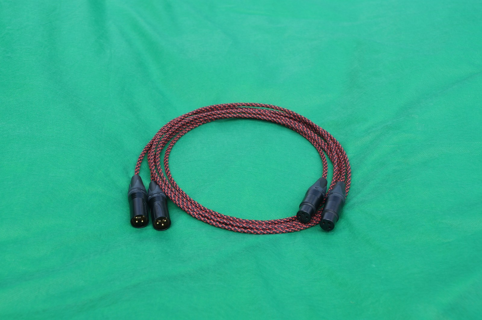 3 FT SILVER PLATED MIL-SPEC MIC BALANCED XLR BRAIDED SLEEVE PAIR CABLE.