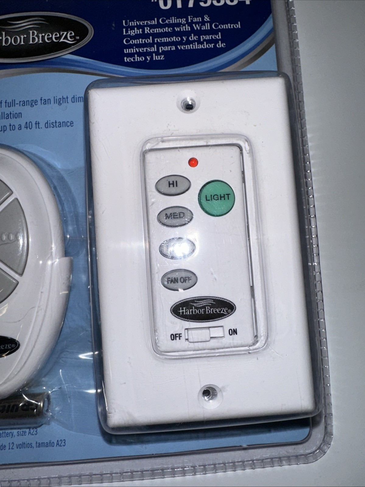 Harbor Breeze Universal Ceiling Fan Remote Wall Control RDI-103L