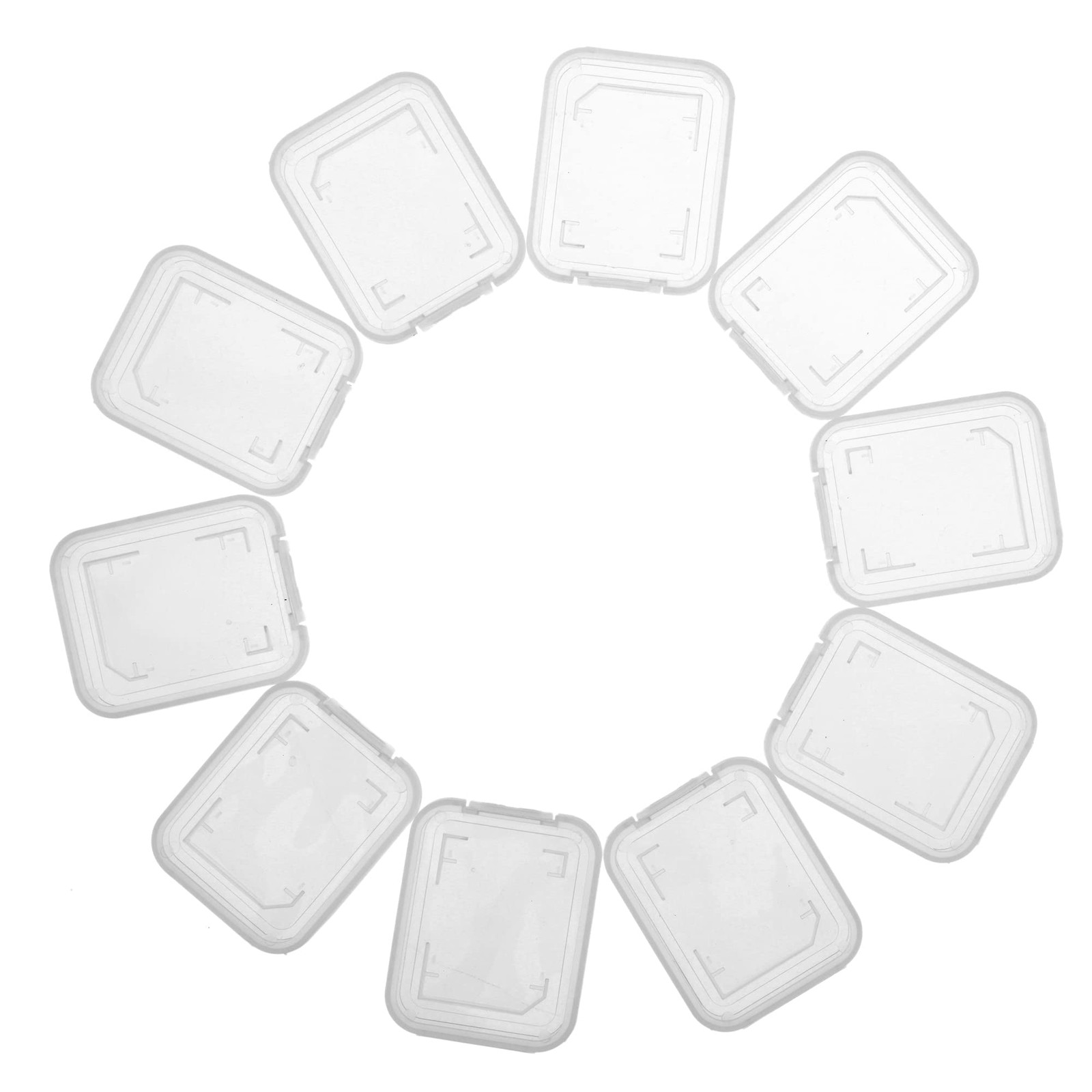 Transparent Standard SD SDHC Memory Card Case Holder Box Storage Boxes (Pack of