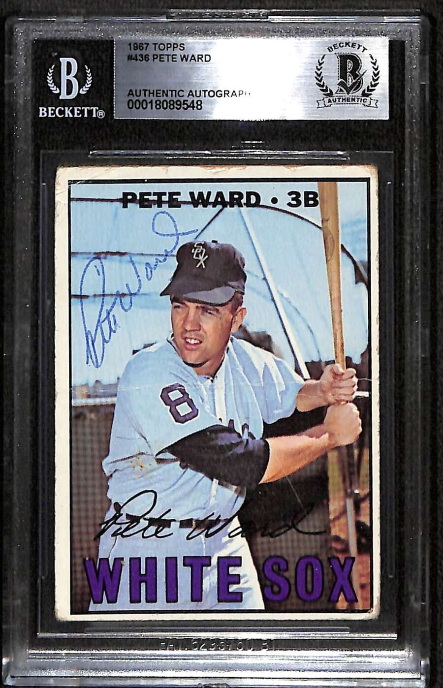 1967 Topps 436 Pete Ward  BGS Auto Autographed BAS Authentic C100211