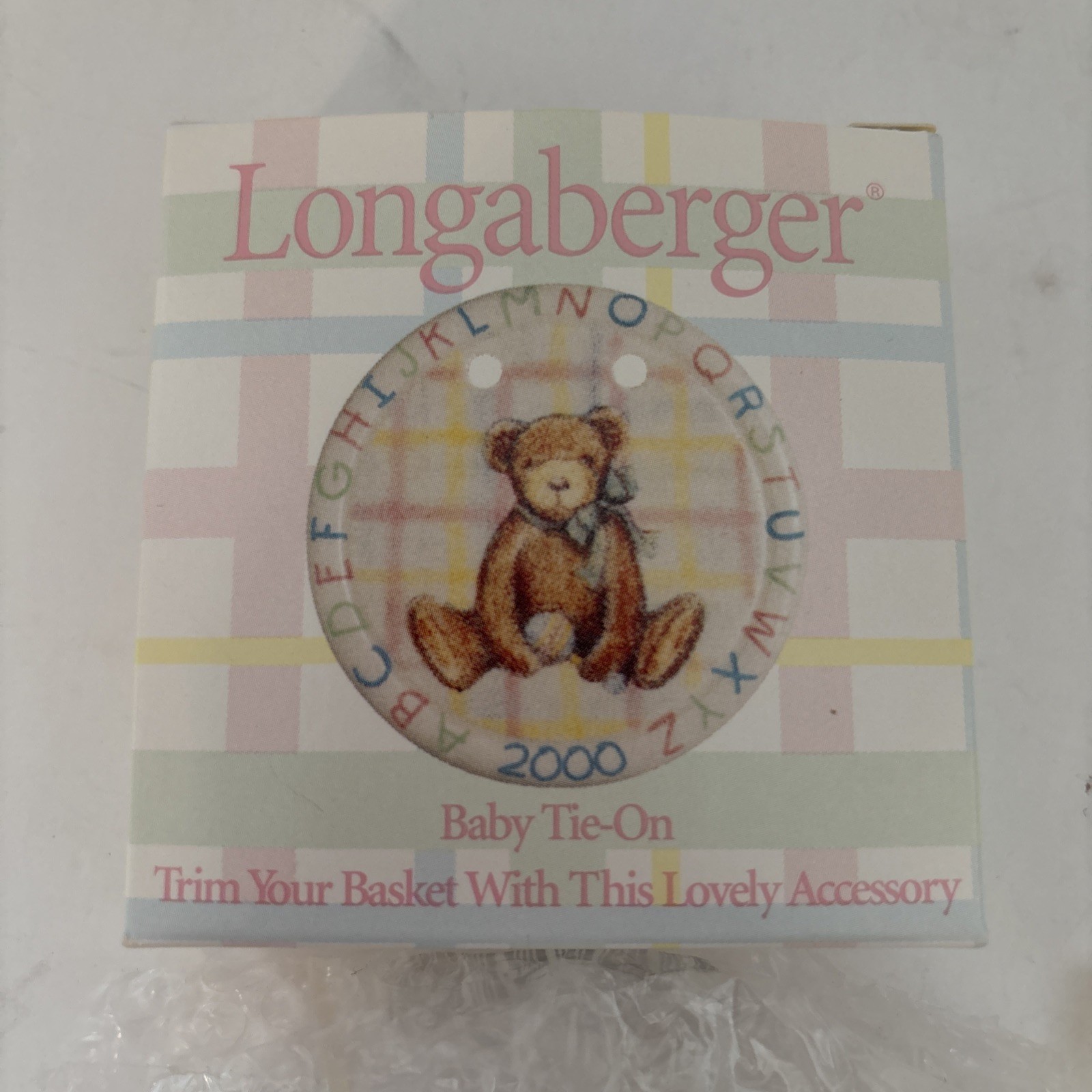 LONGABERGER TIE ON, 2000 Baby Teddy Bear...Never Used