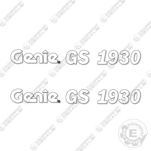 Fits Genie GS1930 Decal Kit Scissor Lift - WHITE CUT LETTERING ONLY