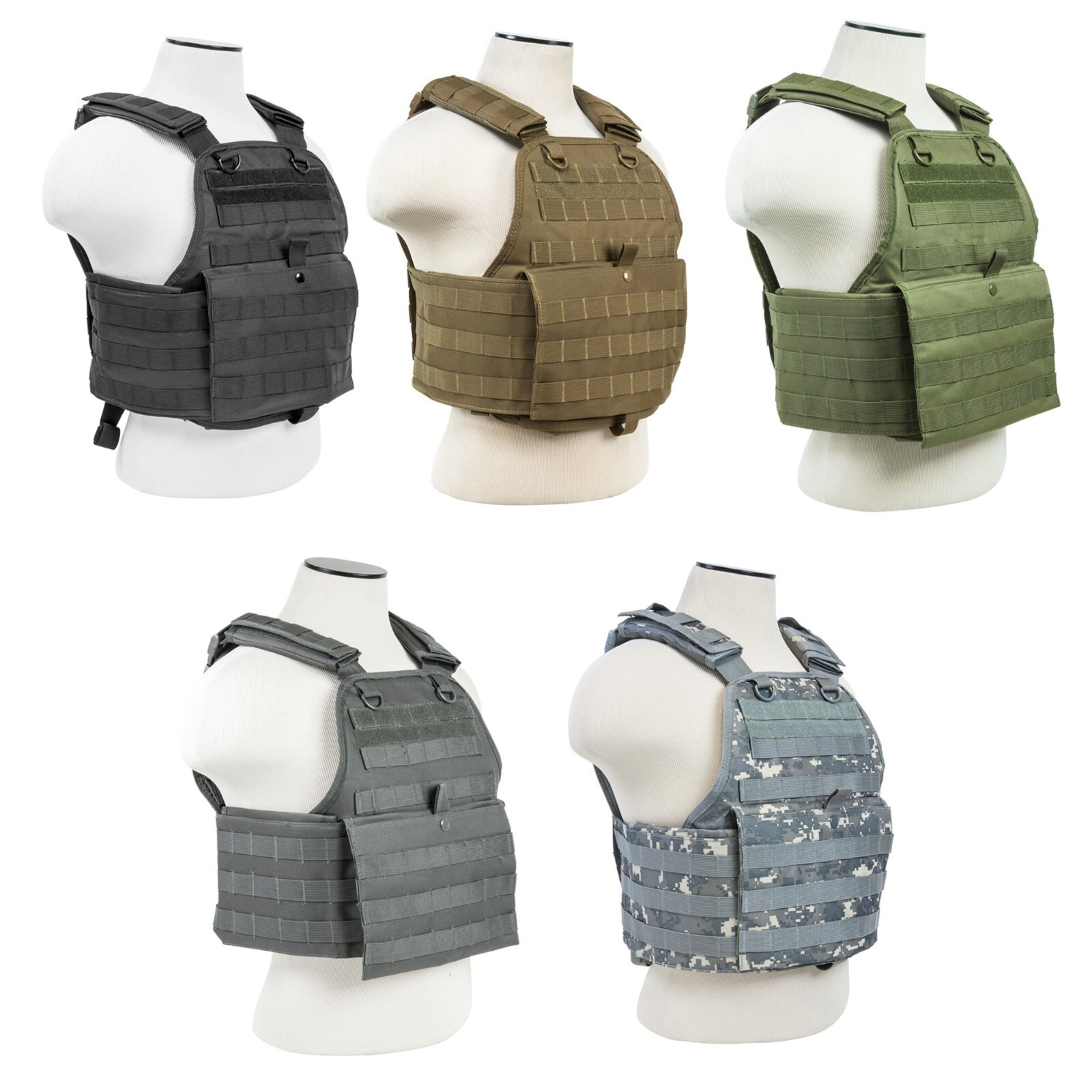 NcSTAR 2924 Tactical MOLLE PALS Modular Plate Carrier Adjustable Vest M-2XL