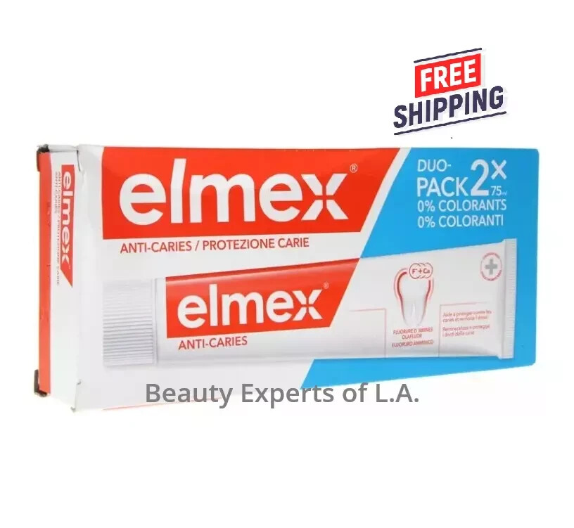 2 PACK Elmex Toothpaste Caries Protection, Prevents Tooth Decay 75ml EXP 05/28