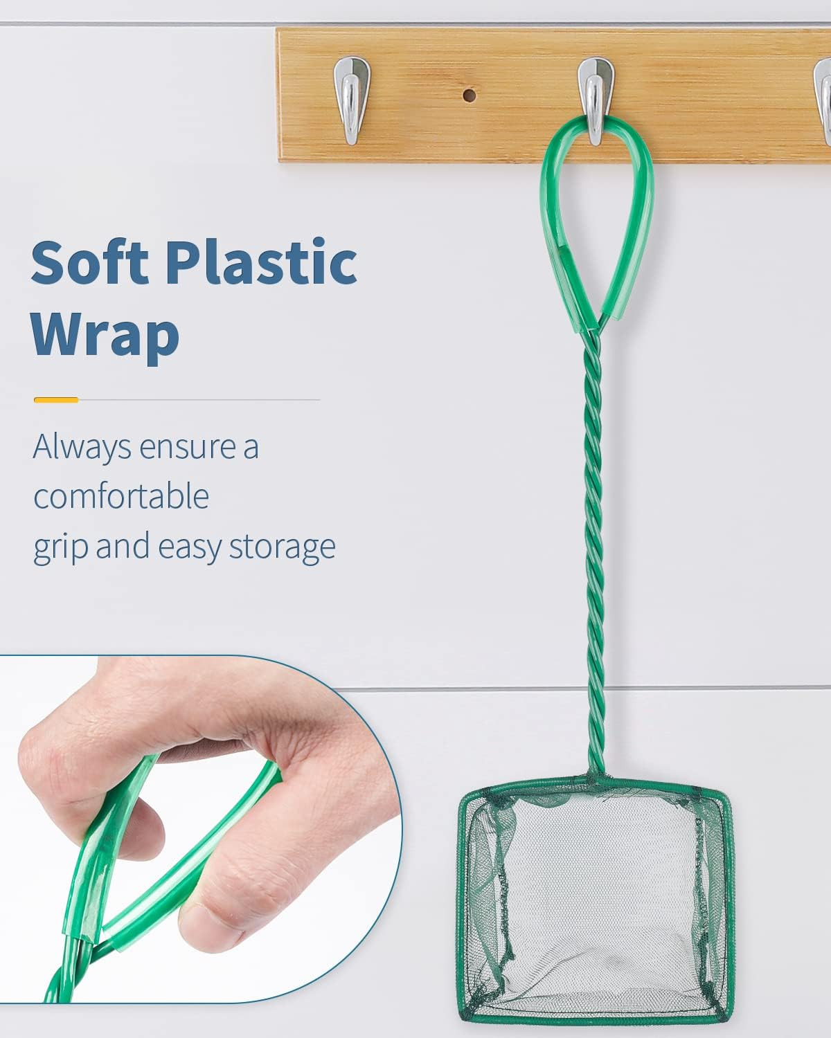 4 Inch Rust-Resistant Aquarium Fish Net with Soft Mesh - Perfect for Ponds