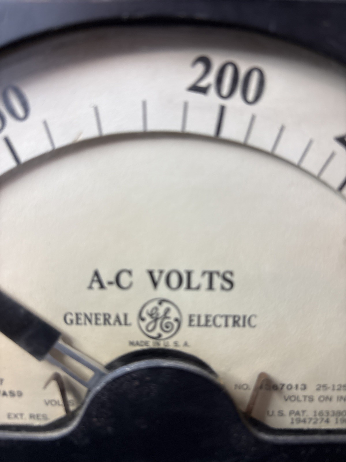General Electric AC Voltmeter 8AD7VAS99 Vintage Industrial Panel Meter Tested