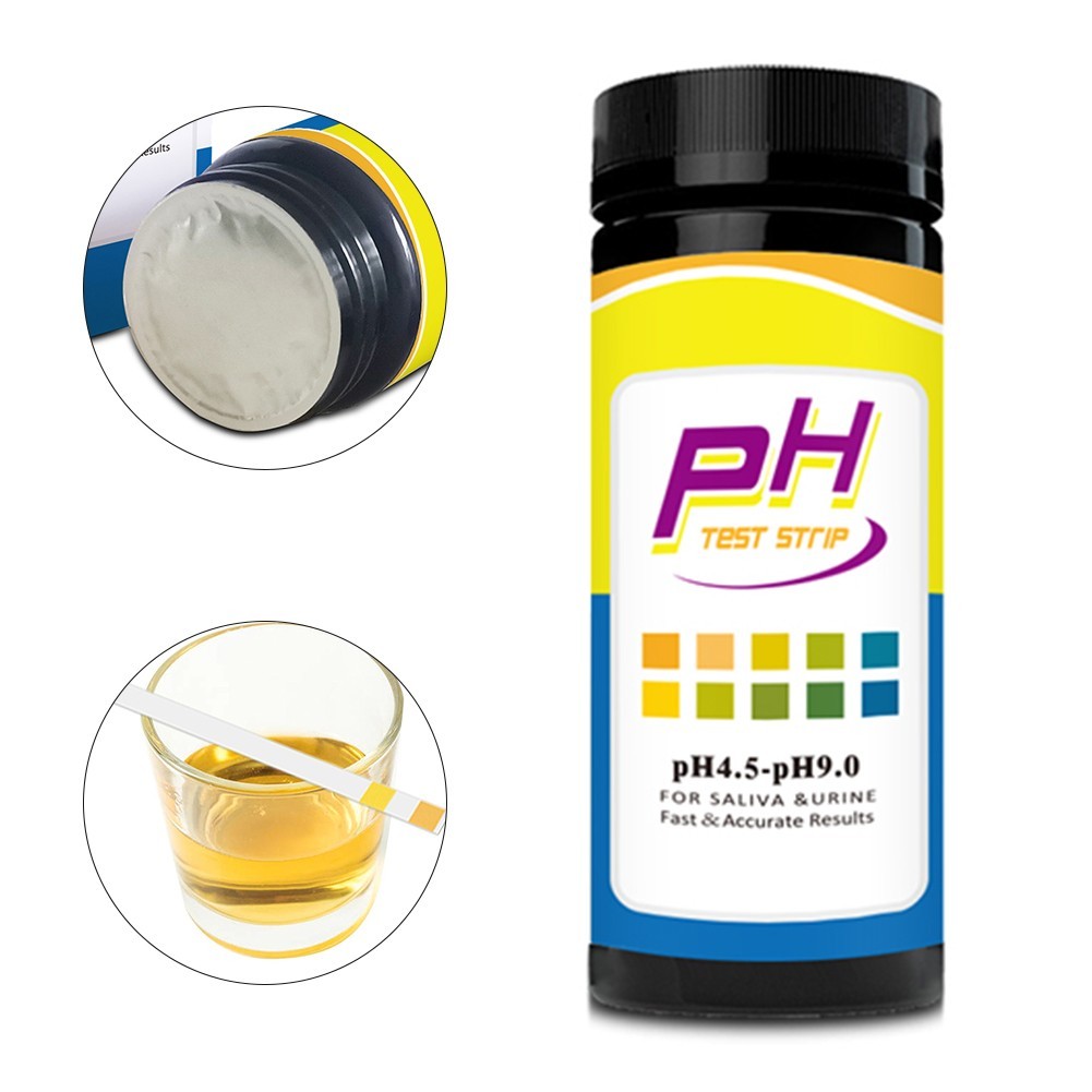 100 pcs Conveniently Packaged pH Testing Strips with Easy Instructions