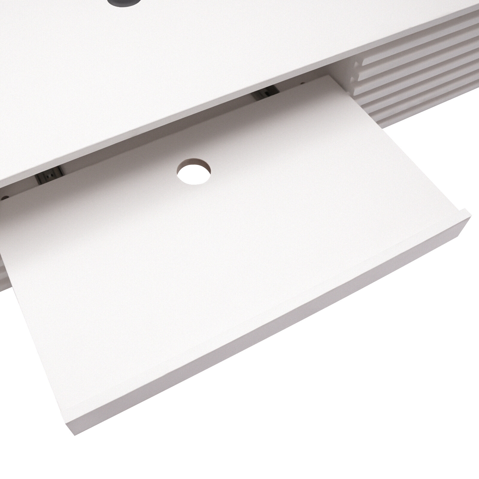 White Floating Wall Mounted Desk with Pull Out Drawer Wall Organizer 120lbs