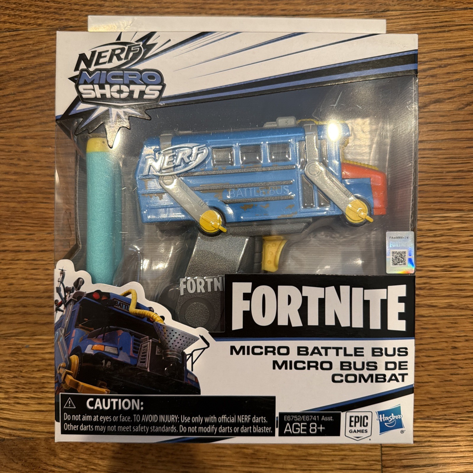 NERF Fortnite Micro Shots Battle Bus Toy Gun + 2 Darts NEW