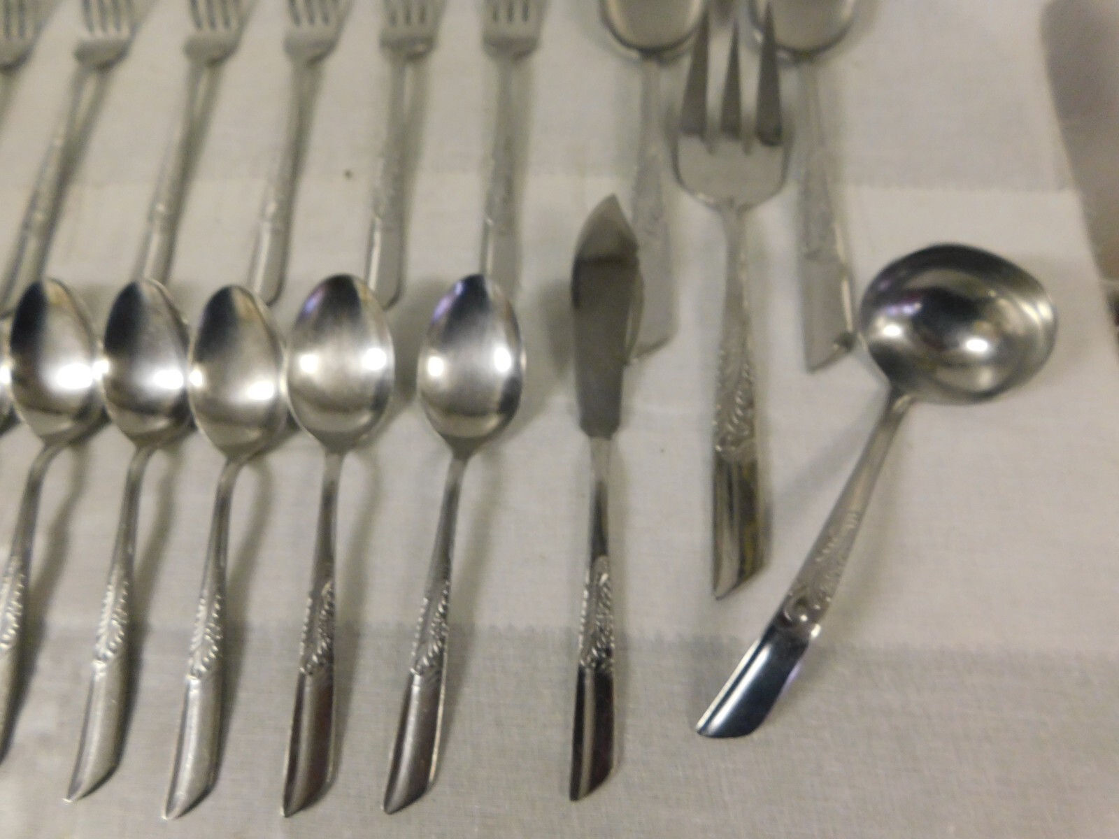 N. S. Co National Stainless Flatware Set Japan Scroll Pattern