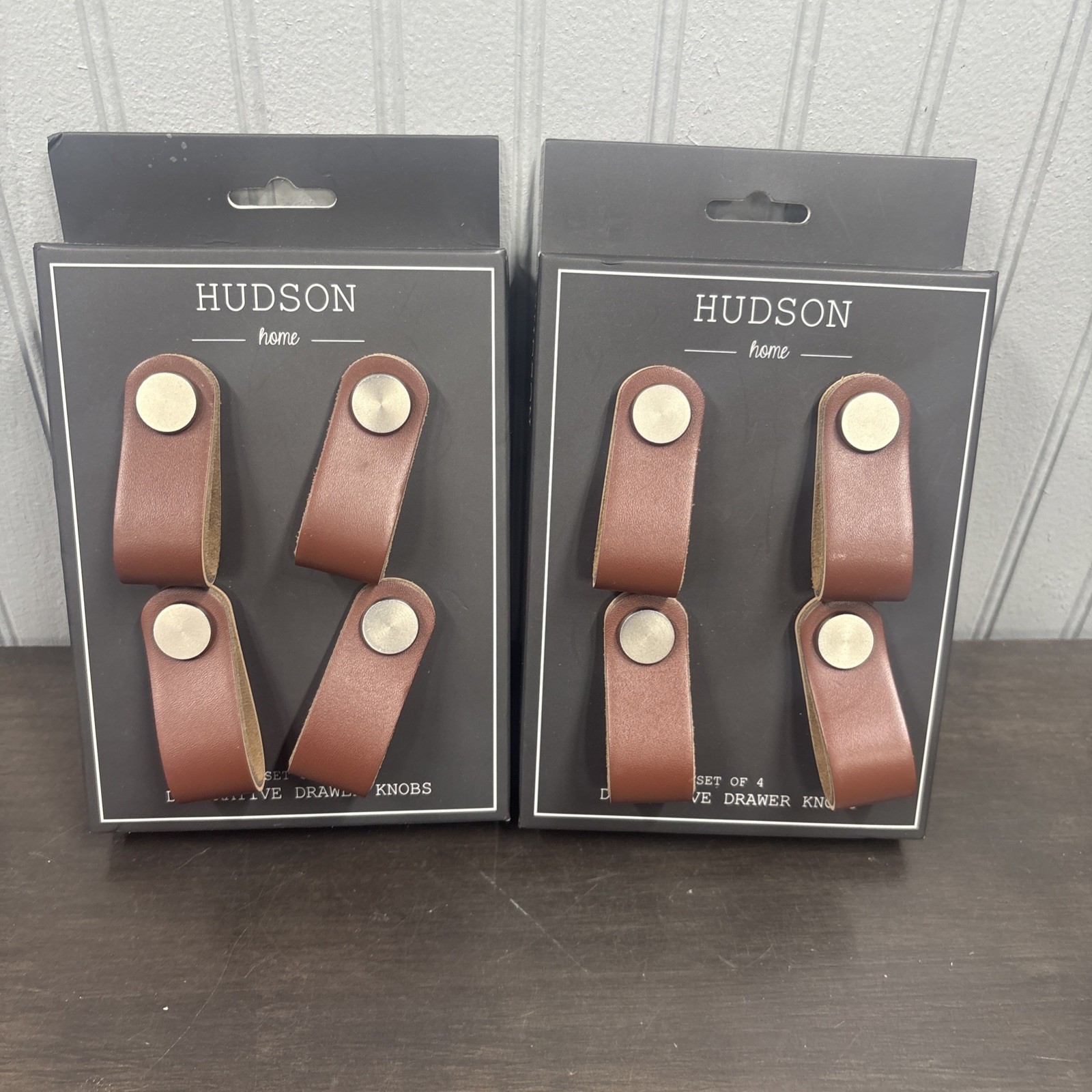 Hudson  home brand leather drawer pulls Knobs   8 Pulls  drawers and cabinets