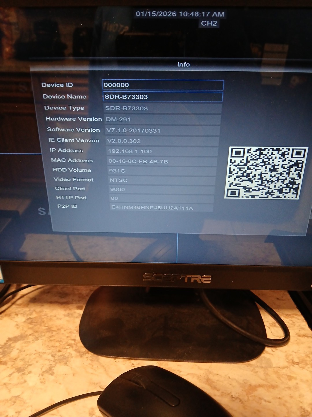 Samsung Video Recorder SDR-B73303N No Remote