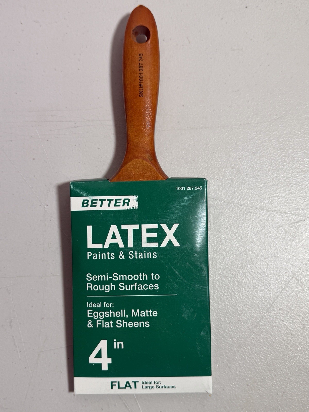 Better 4pc Polyester Paint Brush Set 4" Flat 2.5" 2" Angle & Flat Latex