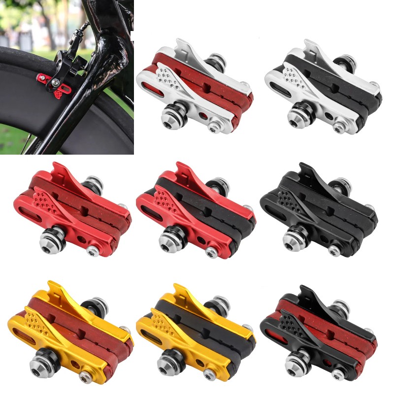 Bike Brake Pads Bicycle Carbon Fiber Rim Brake Caliper Block Replacement C-Clip