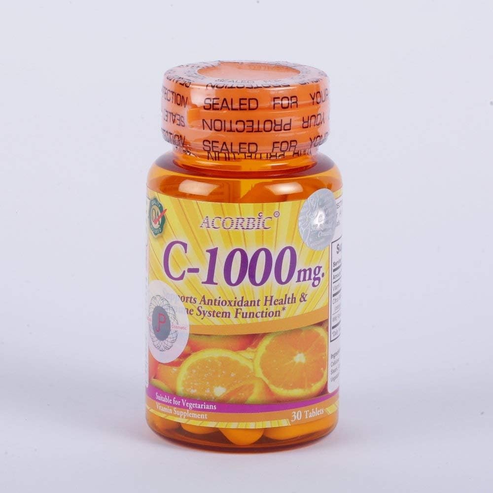 30 Pills Acorbic C 1000 Mg Vittamin C Supplement Bright Clear Faster Whitening A