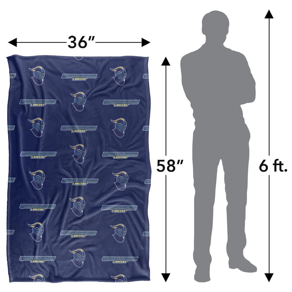 Worcester State University Logo Pattern Silky Touch Super Soft Throw Blanket