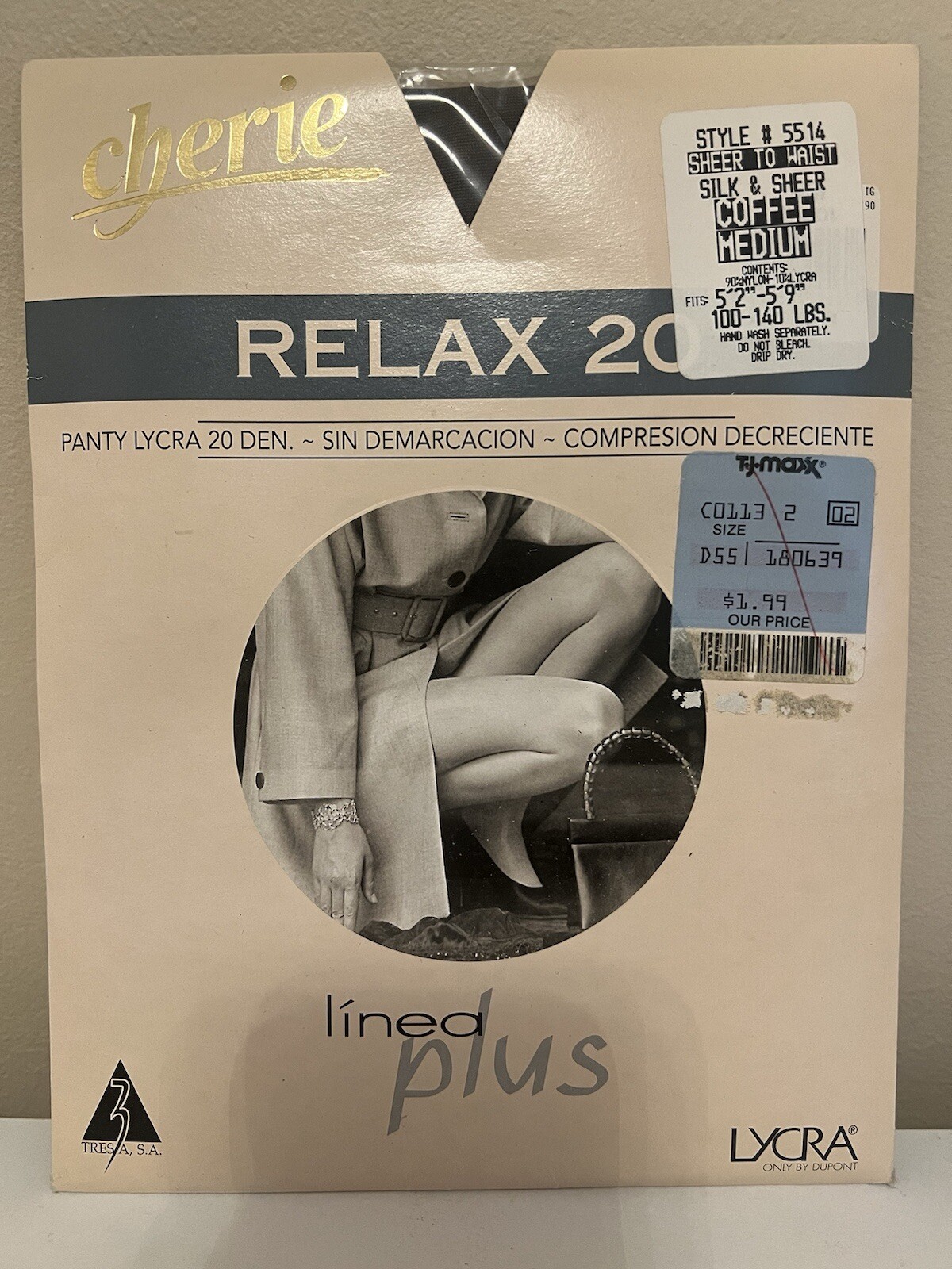 Cherie Relax #5514 Coffee Silk & Sheer MEDIUM 5’2”-5’9” 100-140lbs Nylons NEW