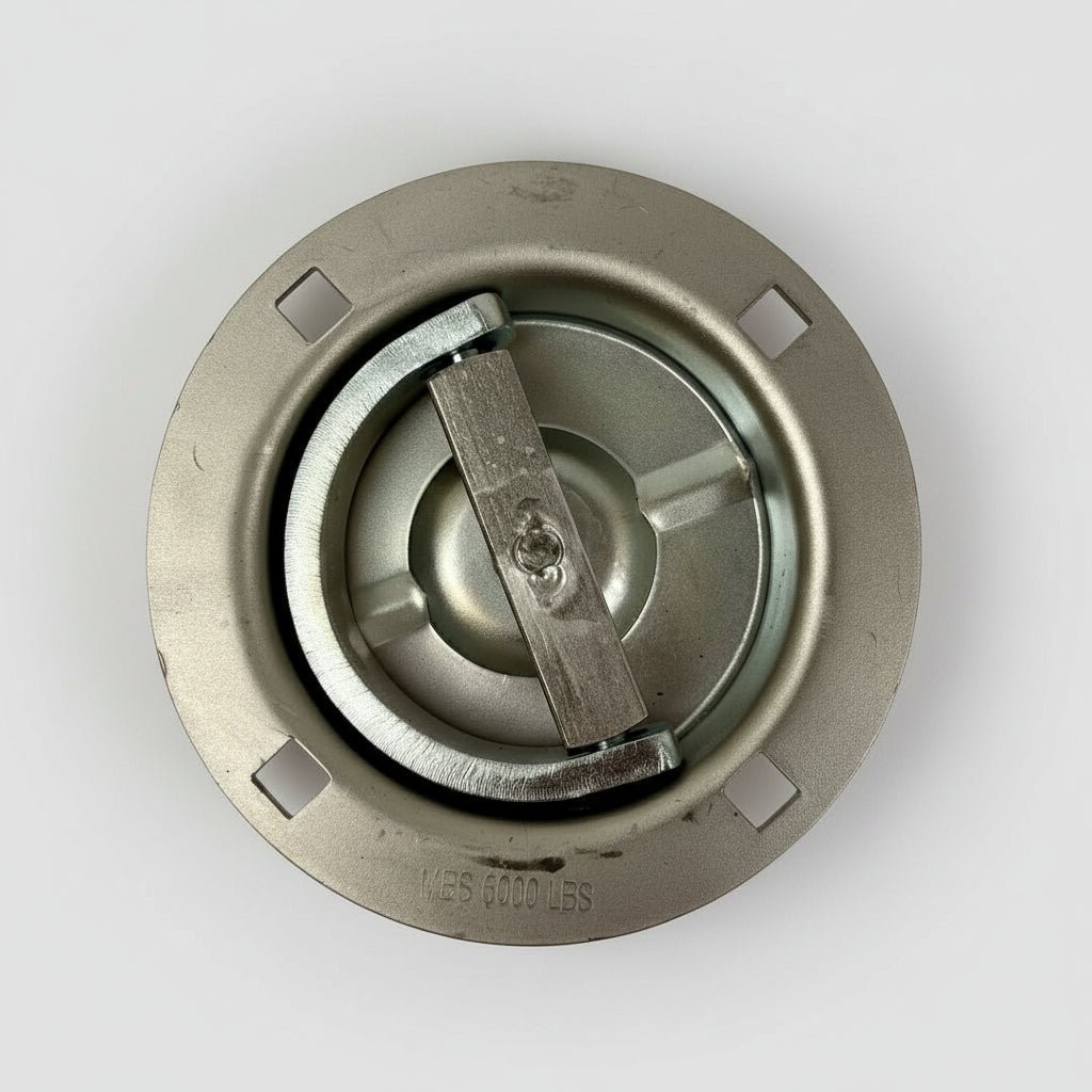Recessed 360 Swivel 6K Rated  D Ring Tie Down Square Mount Hole Trailer Truck