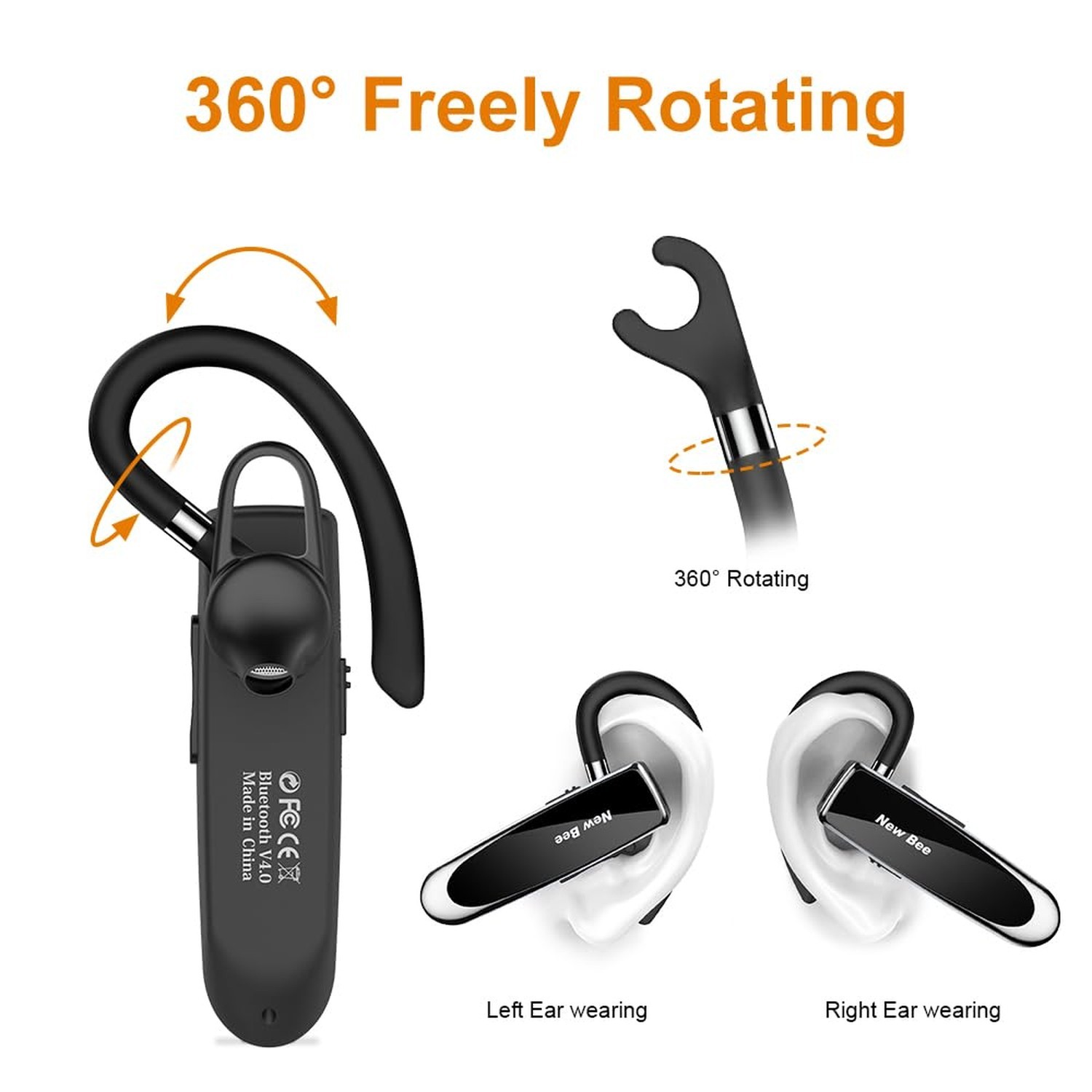 New bee Ear Hooks Replacement Ear Hook Clips- Snap-in Headset Spare Clamp Hoo...