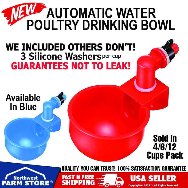 Automatic Watering Cups Poultry Drinker Waterer Chicken Duck Quail Pigeon