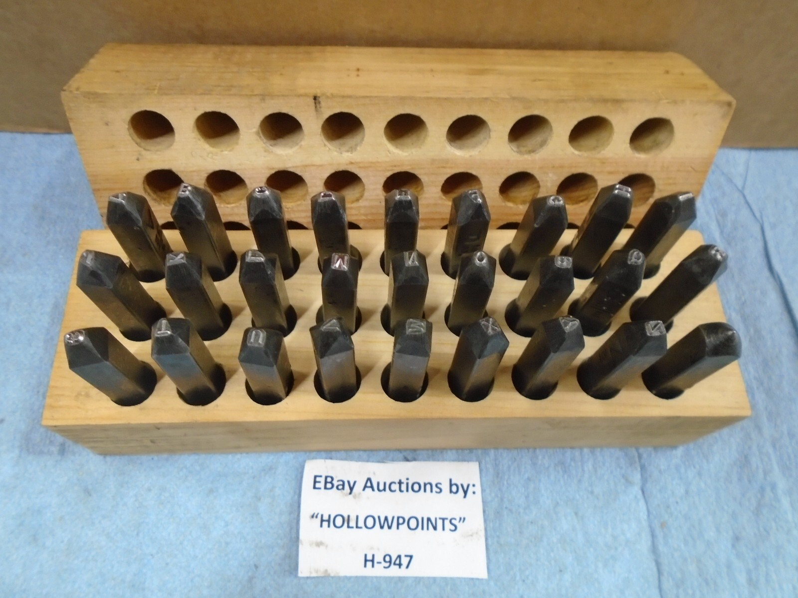 Vintage Gruv Grip Machinist Steel Letters 3/32” punch stamps set w/ Box27pc H947