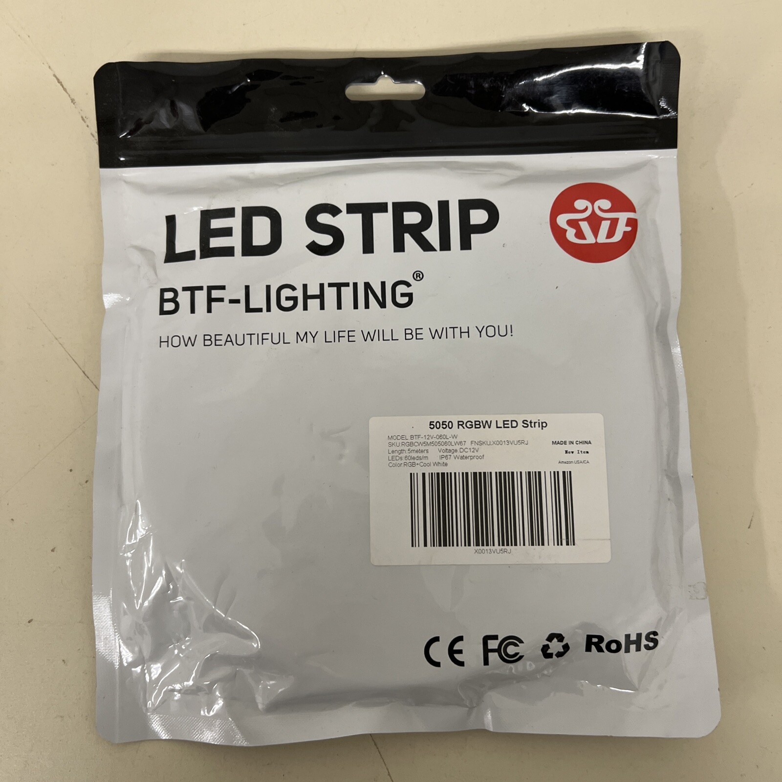 BTF-Lighting BTF-12V-060L-W 5050 RGBW LED Strip Light Color RGB+Cool White