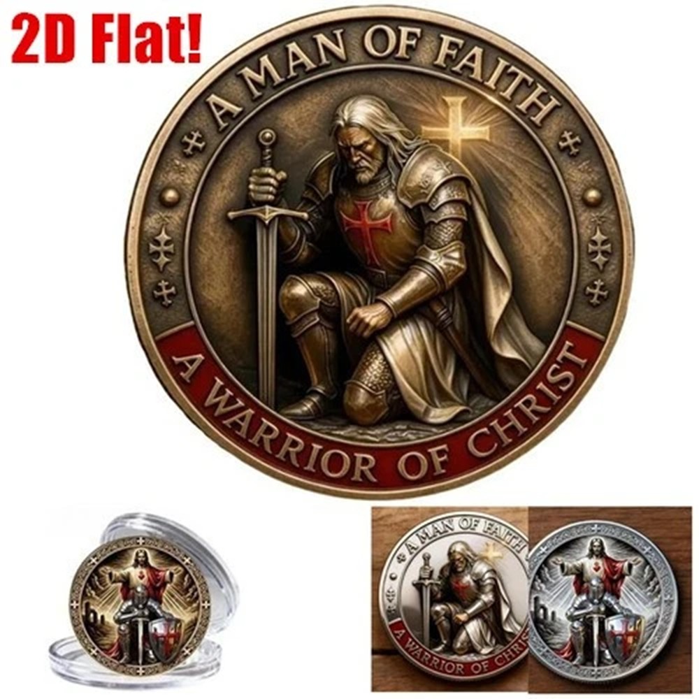 A Man of Faith-A Warrior of Christ Commemorative Coin,Jesus Challenge Coins NEW