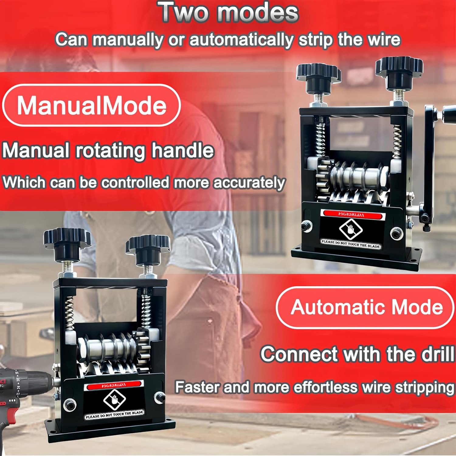 Manual Wire Stripper Machine,Drill Powered Hand Crank Wire Stripper Tool