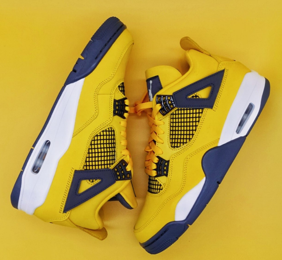 Jordan 4 Retro "Tour Yellow" Men's Basketball Shoes Mid Top Us Size7-12