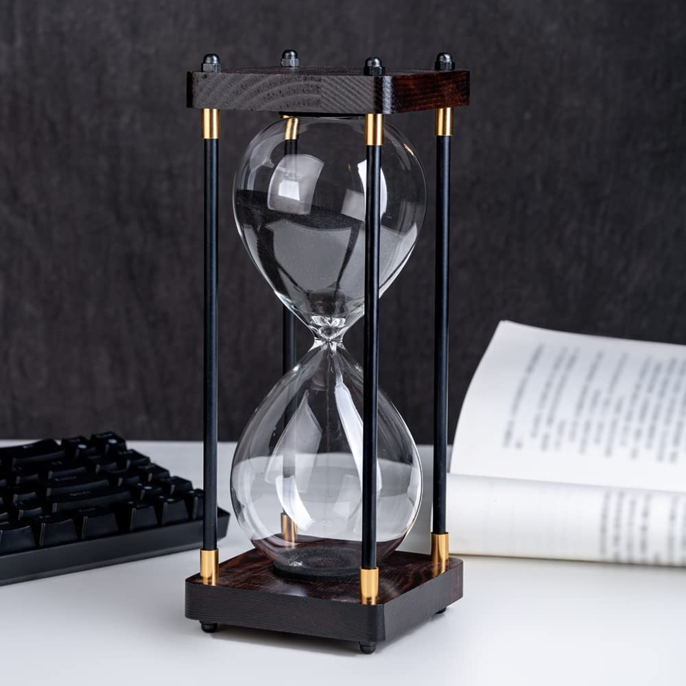 Large Sand Timer, Hourglass Timer 60 Minutes,Vintage Wooden Hour Glass Timer,Mod